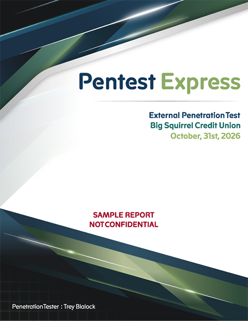 Preview of a Pentest Express penetration test report including the executive summary and findings overview.